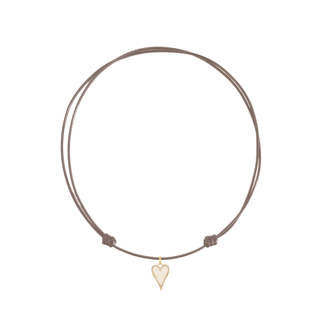 CZ Heart Cord Necklace