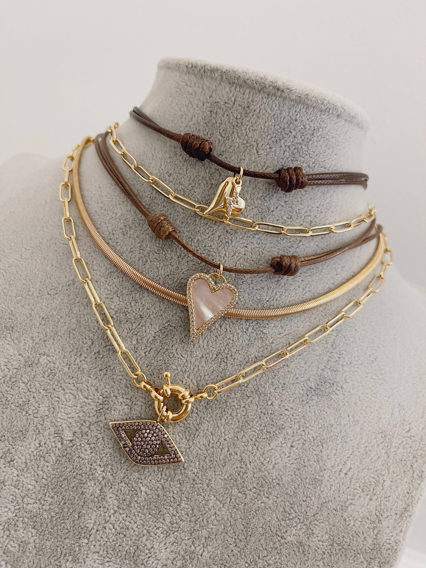 CZ Heart Cord Necklace