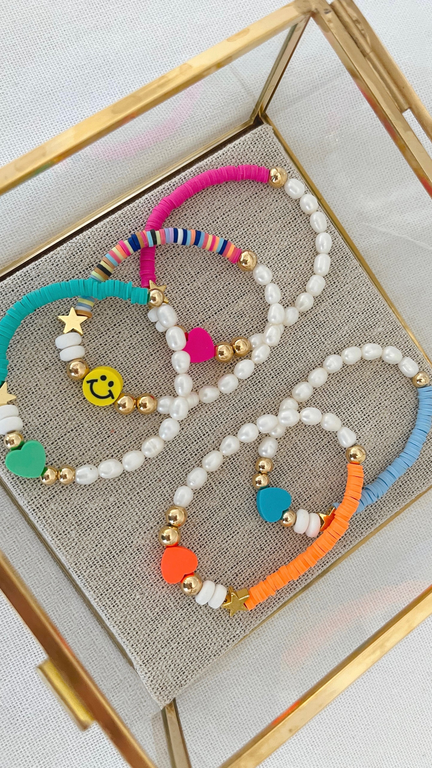 Beaded Pearl Charm Bracelet