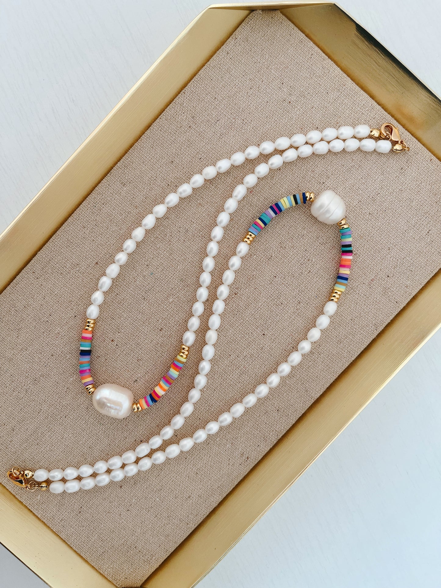 beaded pearl necklace