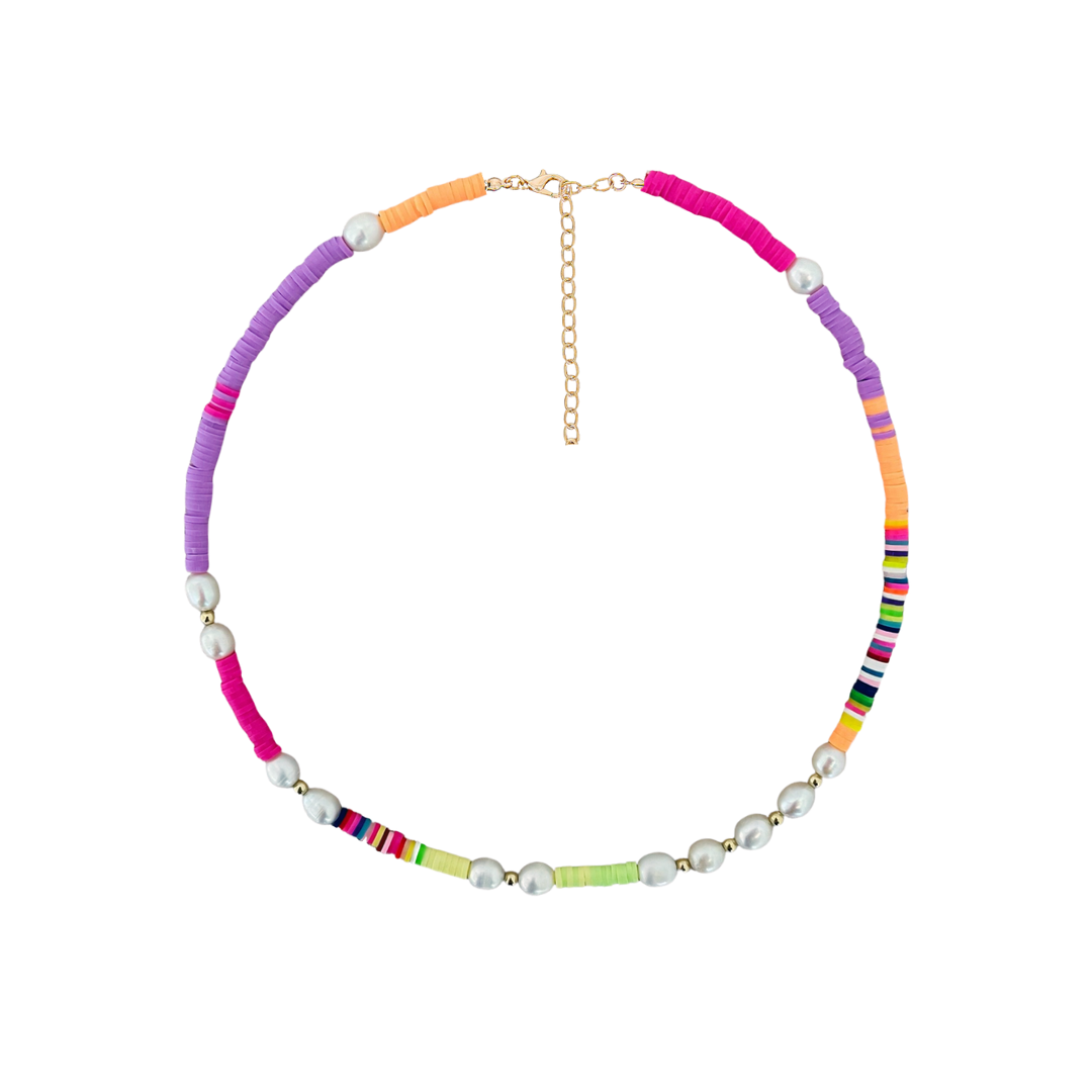 Lua Beaded Disc Necklace – ClariCielo
