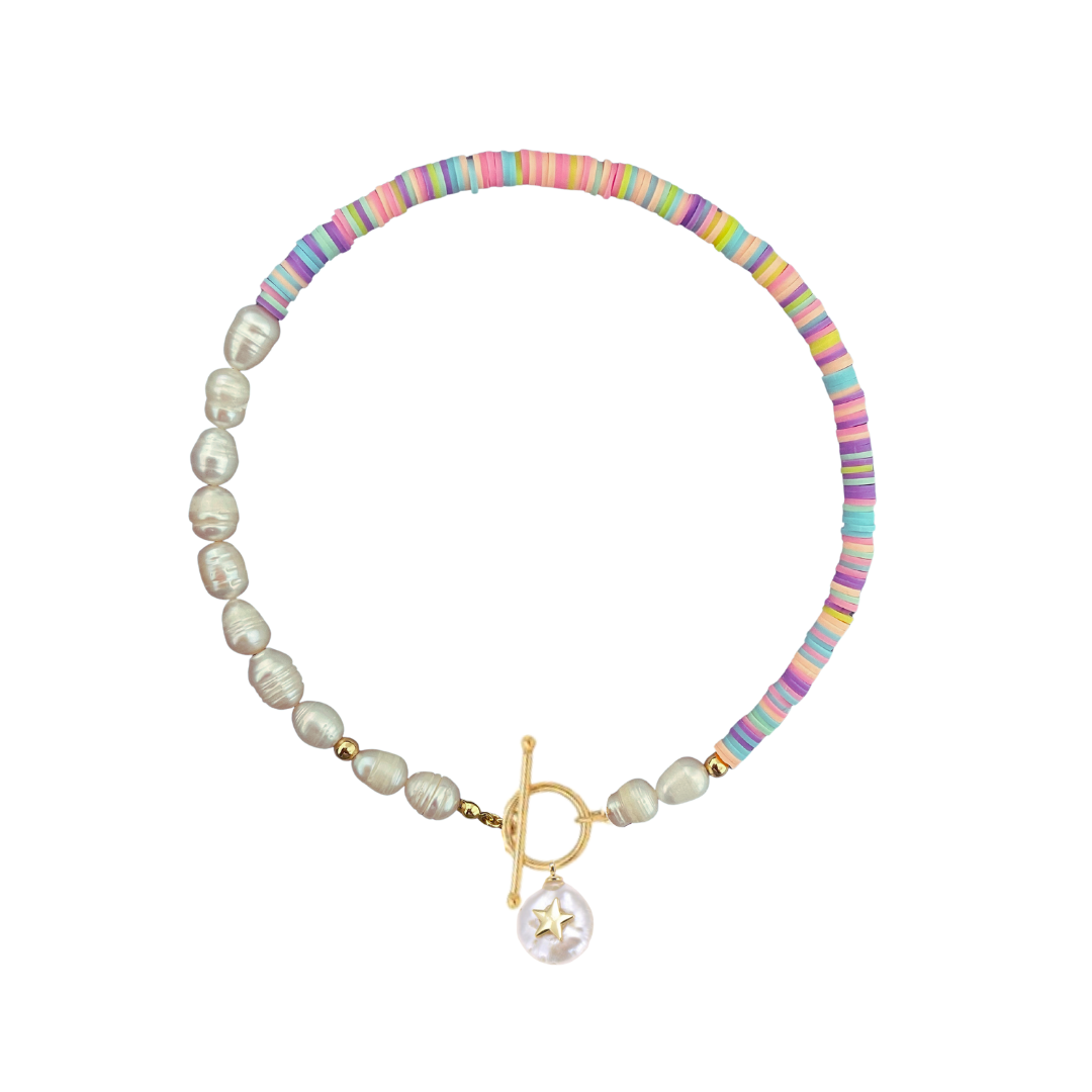 pastel pearl necklace